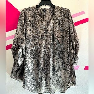 Torrid Bishop Sleeve Snakeskin Print Shirt
